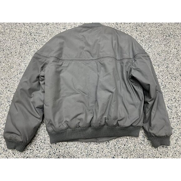 Midwest Traders Mens XL Gray Bomber Jacket Polyester/Nylon Ribbed Knit Cuffs - Picture 4 of 14